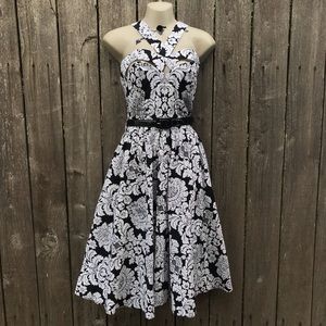 Bernie Dexter Goddess Swing Dress Black White M